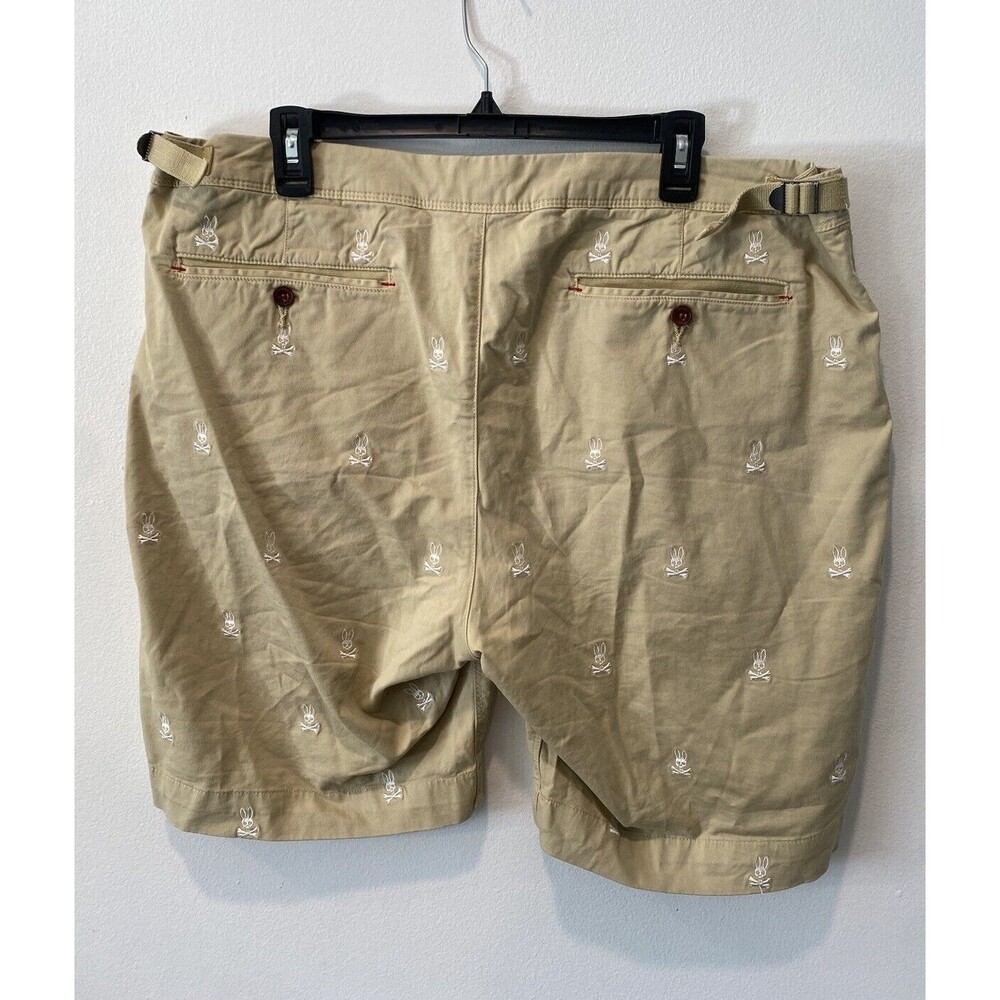 Psycho Bunny Isles Embroidered Adjustable Waist Shorts Mens Sz 38 Khakis - Picture 7 of 7